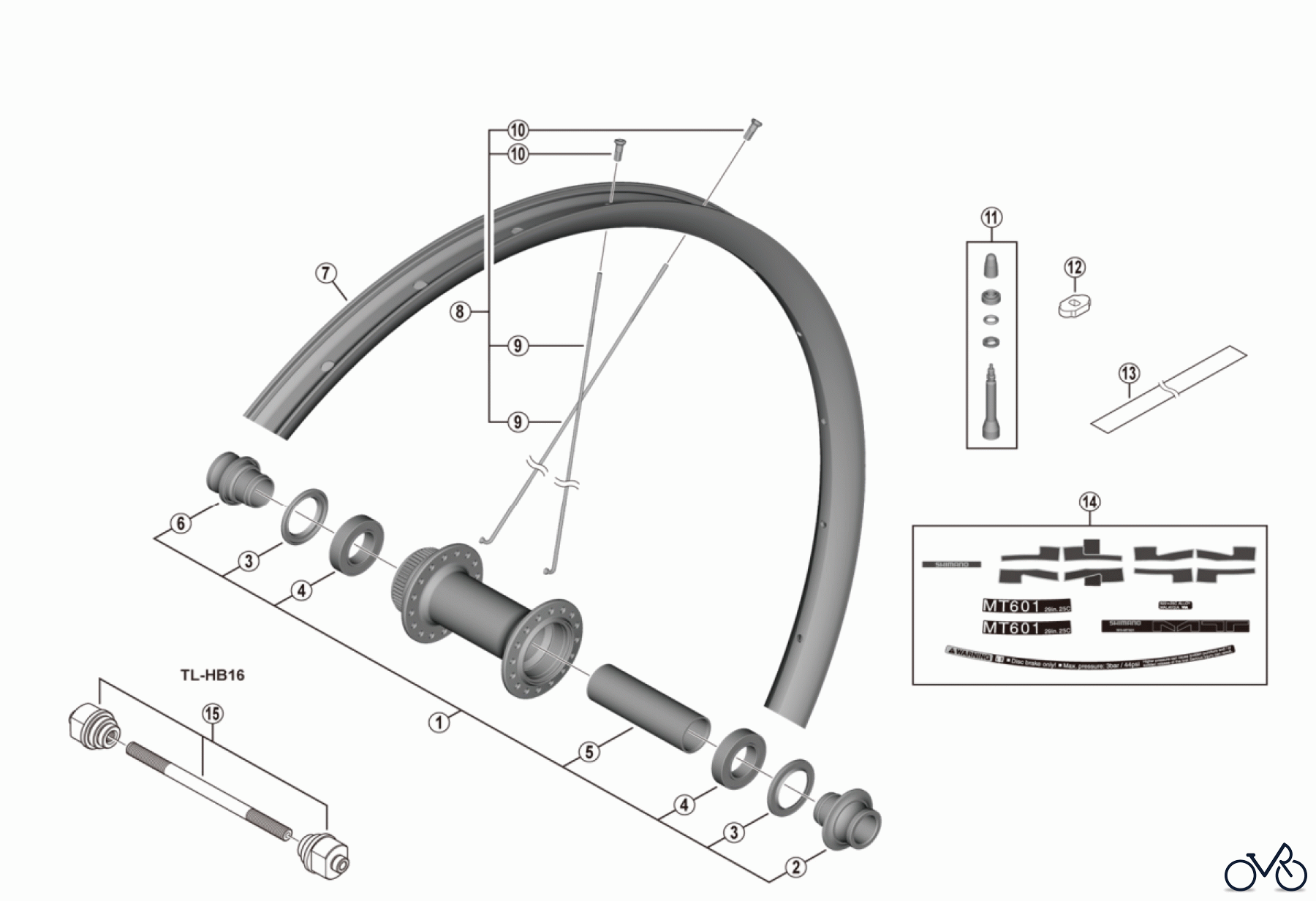 Shimano WH Wheels - Laufräder WH-MT601-TL-F15-29 For Disc Brake