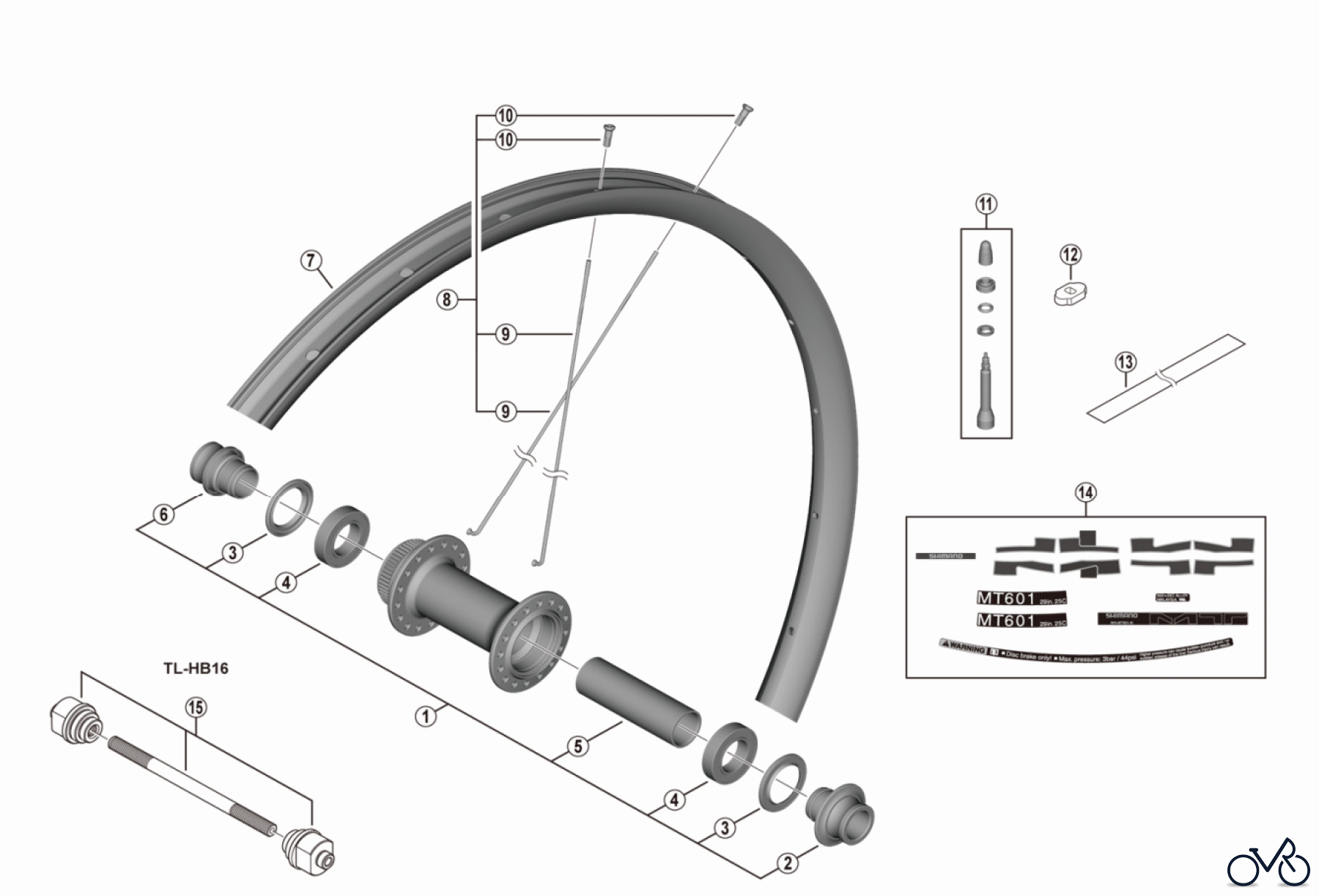 Shimano WH Wheels - Laufräder WH-MT601-TL-F15-B-29 For Disc Brake