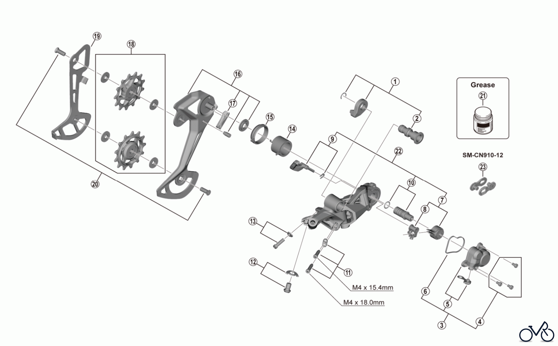 Shimano RD Rear Derailleur - Schaltwerk RD-M8100-SGS (-4518A) 12-speed DEORE XT Rear Derailleur
