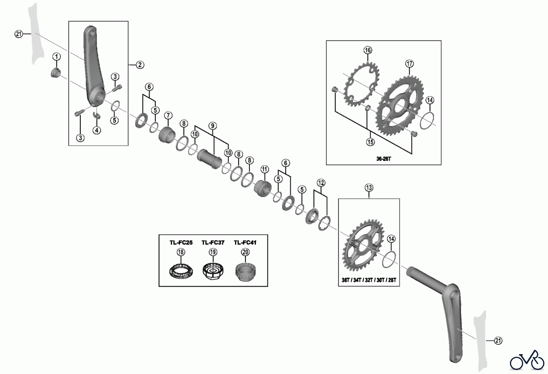 Shimano FC Front Chainwheel - Kurbelsatz, Vorderes Kettenblatt FC-M8120-1 FC-M8120-B2 DEORE XT Crankset