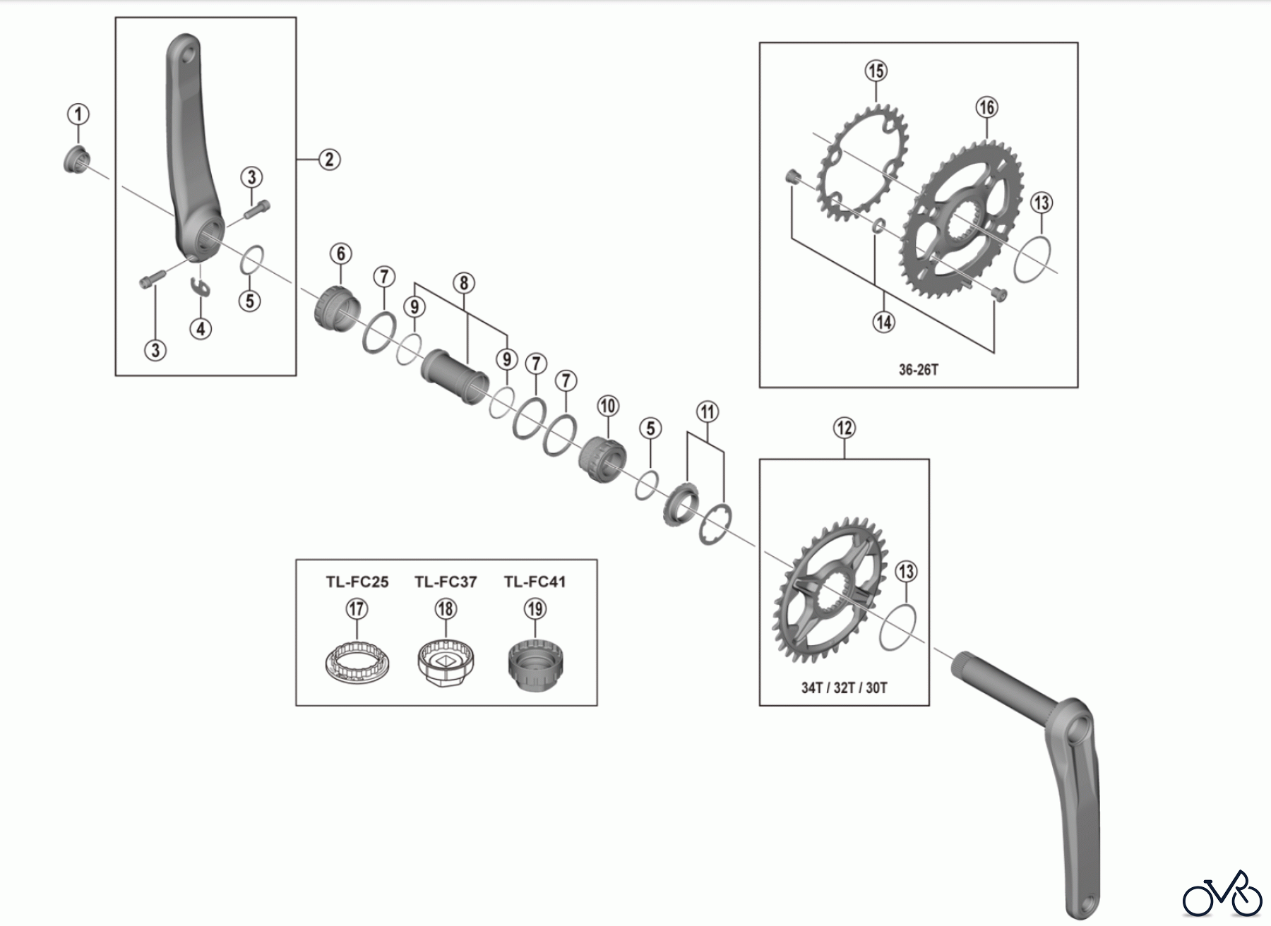 Shimano FC Front Chainwheel - Kurbelsatz, Vorderes Kettenblatt FC-M7100-1 FC-M7100-2 SLX Crankset