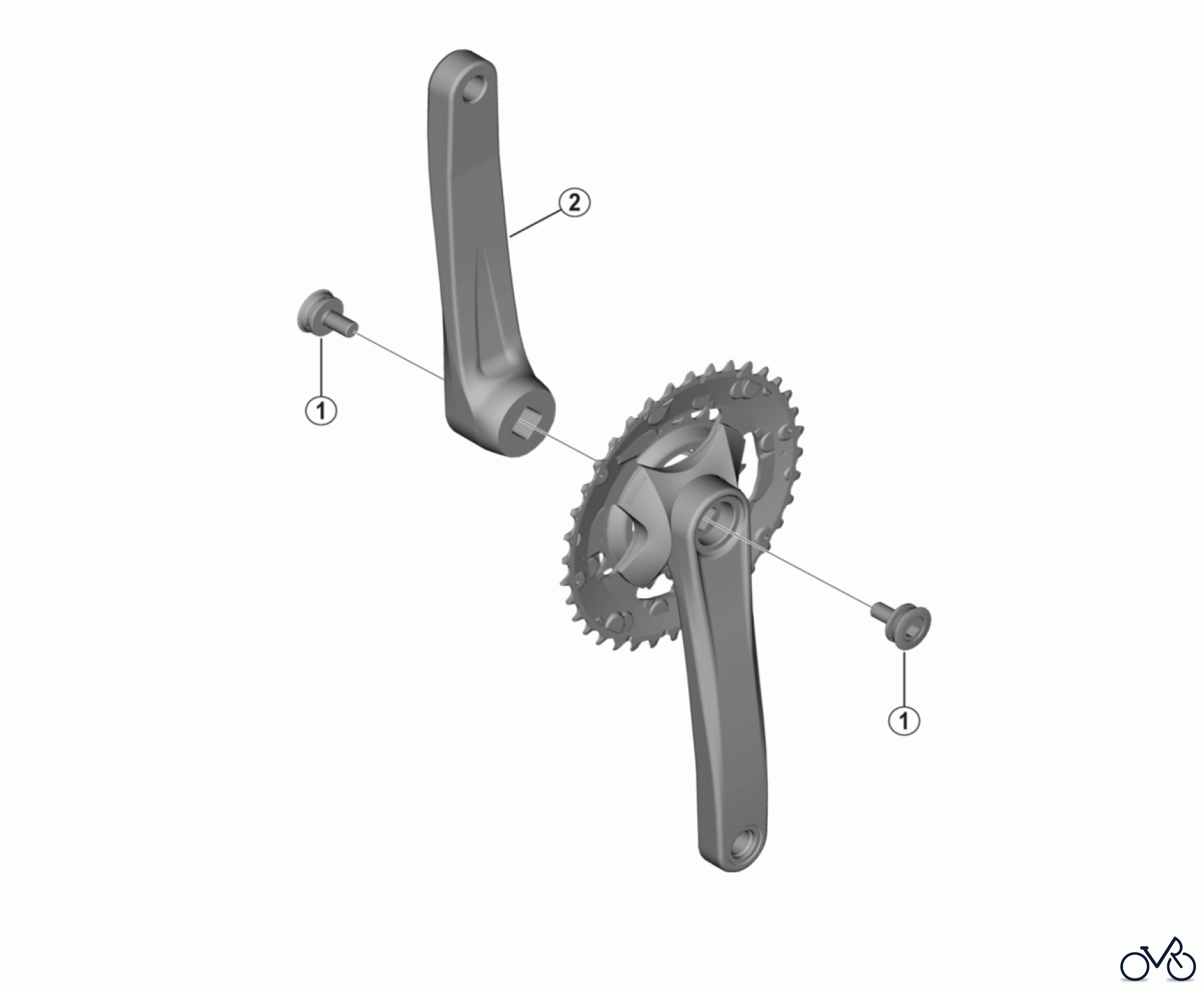Shimano FC Front Chainwheel - Kurbelsatz, Vorderes Kettenblatt FC-M315-2 / FC-M315-B2 Crankset