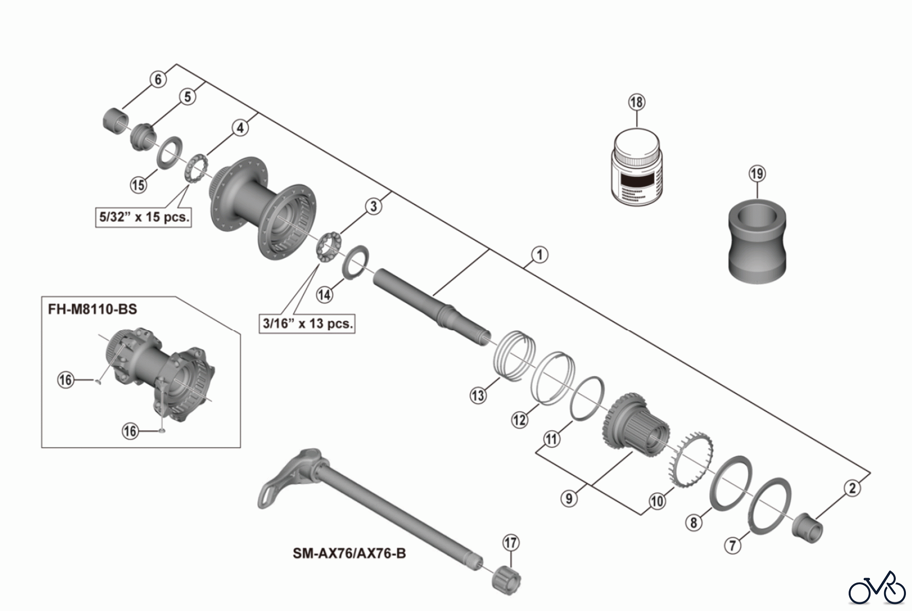 Shimano FH Free Hub - Freilaufnabe FH-M8110, FH-M8110-B, FH-M8110-BS DEORE XT Freehub (12-speed)