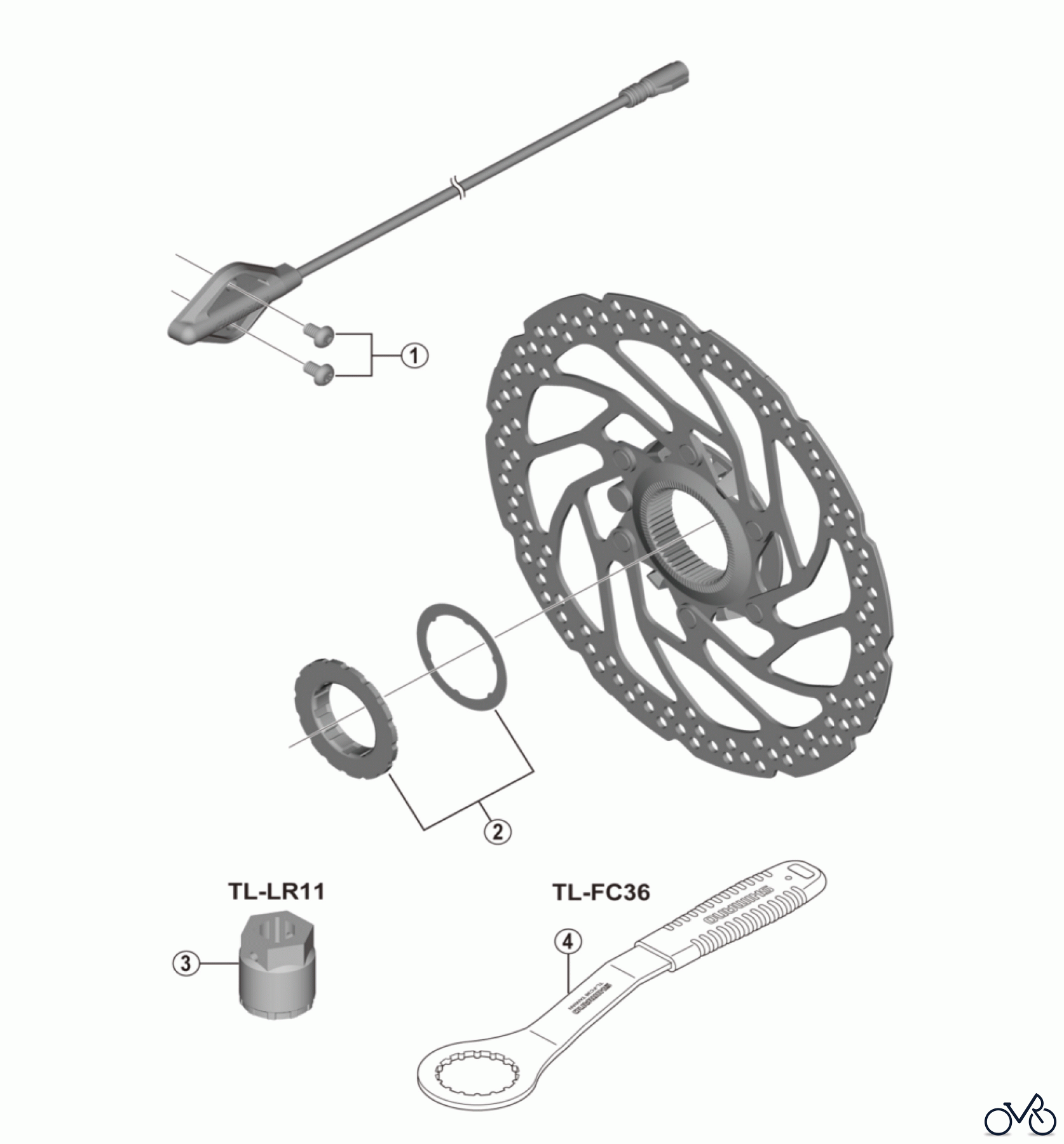 Shimano SM Smallparts - Kleinteile, RT, BT, BB, CD RT-EM300, SM-DUE11 Bremsscheibe E-Bike Steps