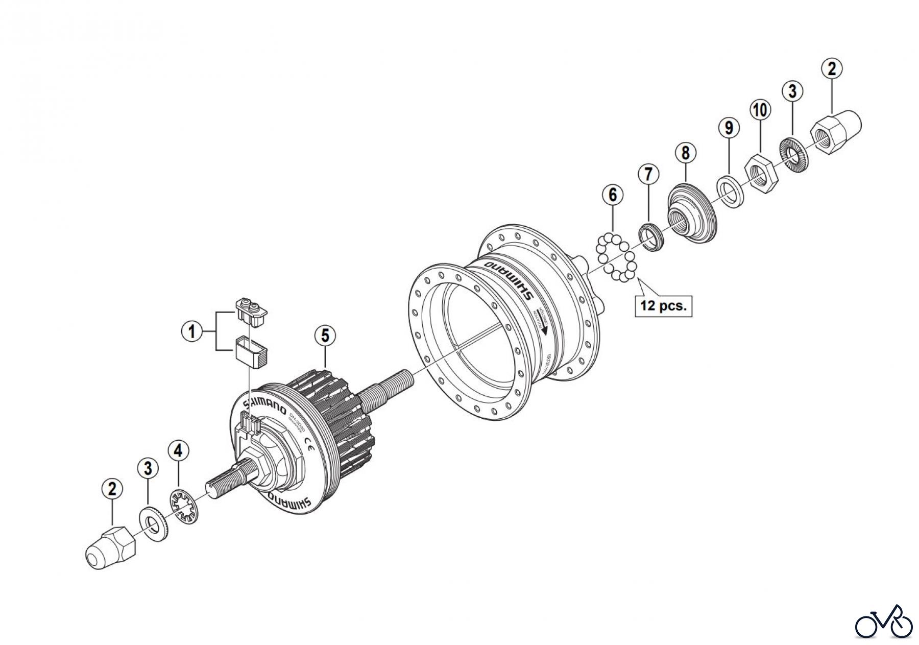 Shimano DH Dynamo Hub - Nabendynamo DH-3D30-NT (-2601A) Hub Dynamo