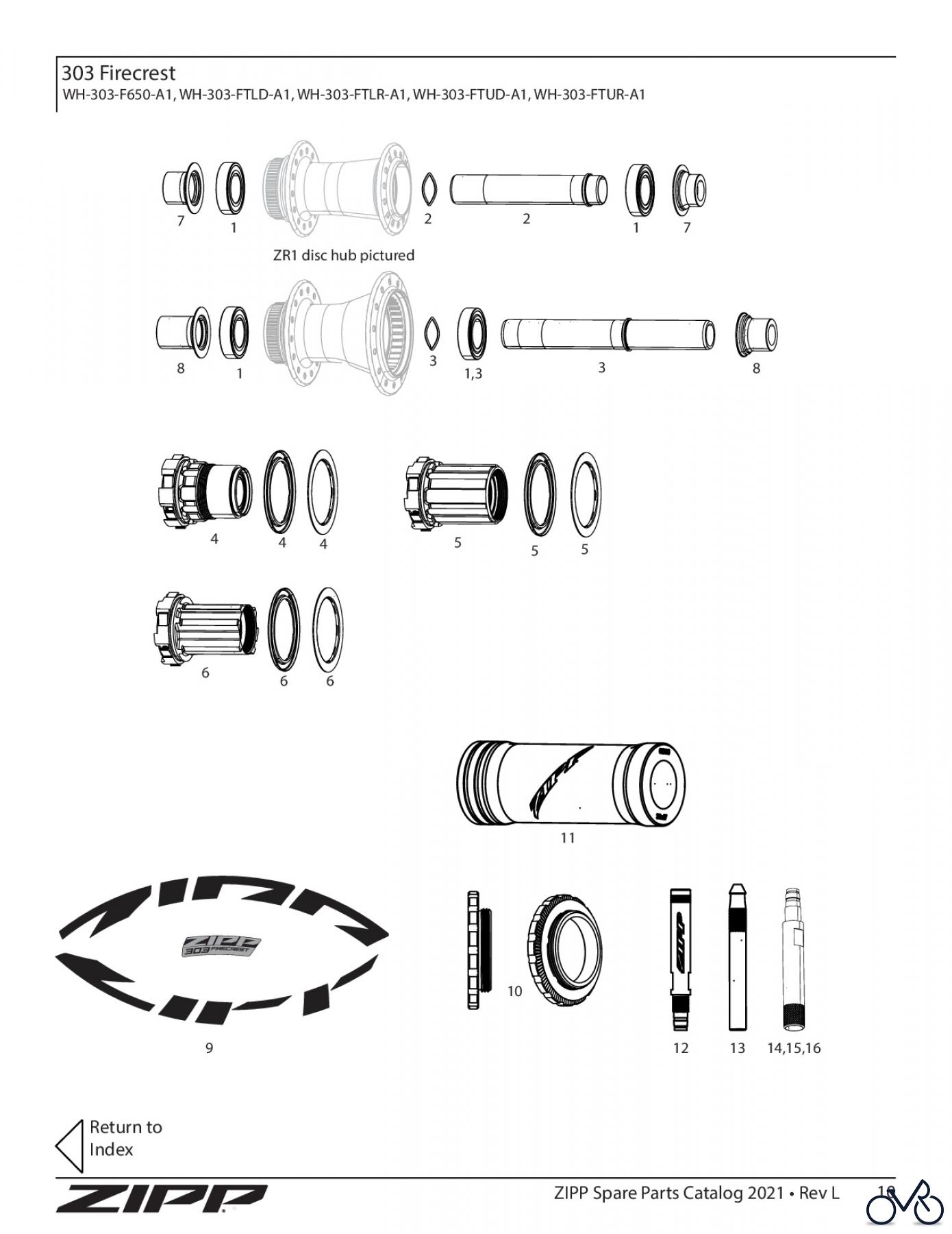 Sram Zipp 303 Firecrest WH-303-F650-A1, WH-303-FTLD-A1, WH-303-FTLR-A1, WH-303-FTUD-A1, WH-303-FTUR-A1
