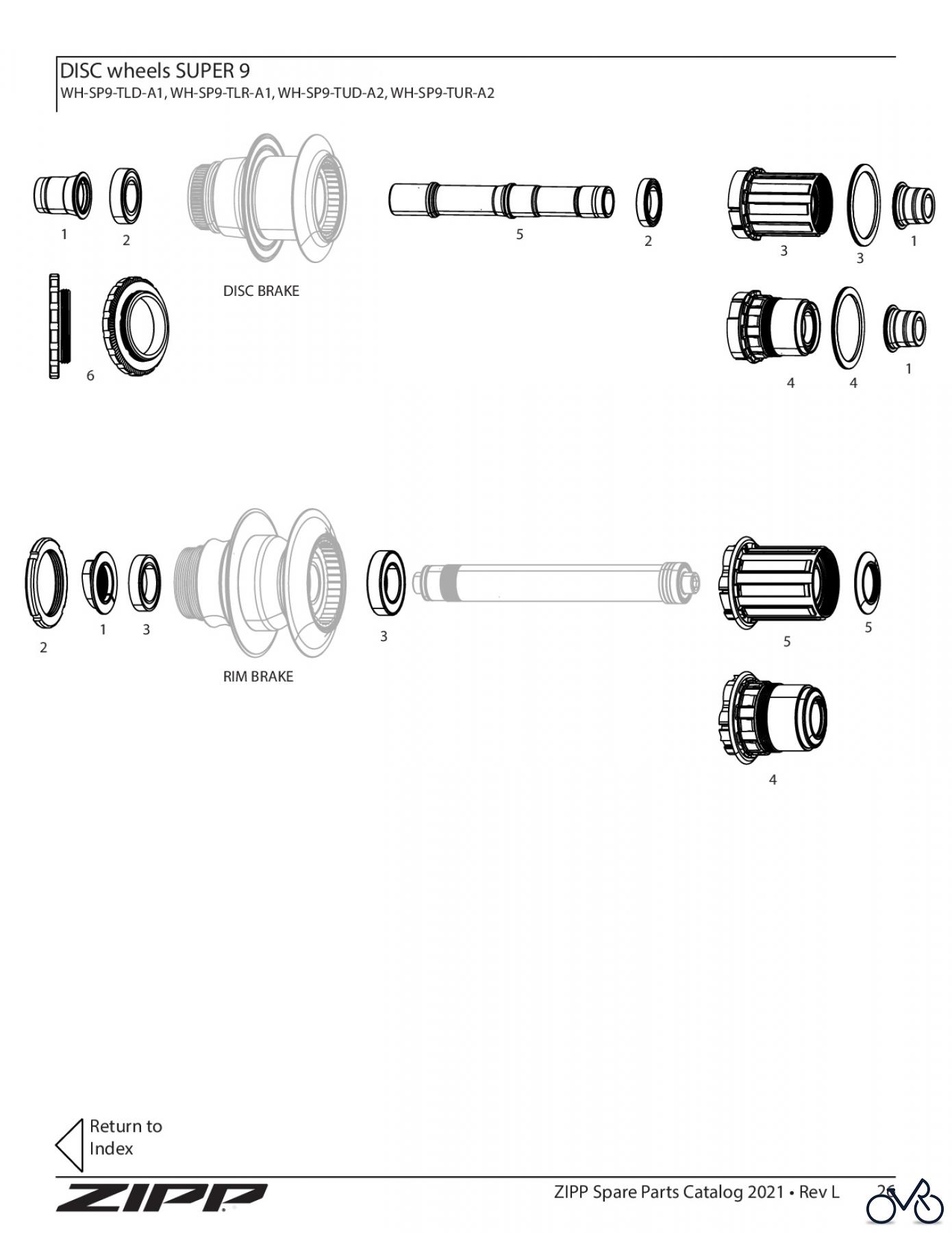 Sram Zipp DISC wheels SUPER 9 WH-SP9-TLD-A1, WH-SP9-TLR-A1, WH-SP9-TUD-A2, WH-SP9-TUR-A2