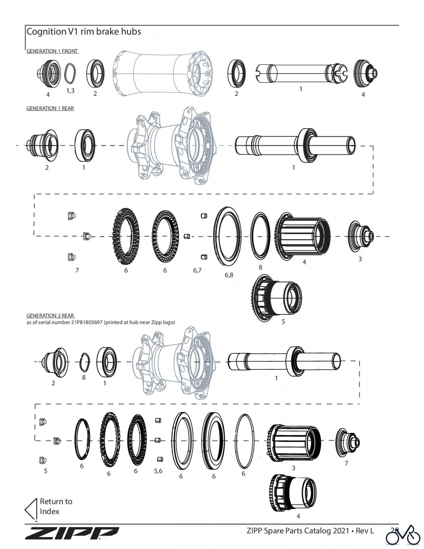 Sram Zipp Cognition V1 rim brake hubs