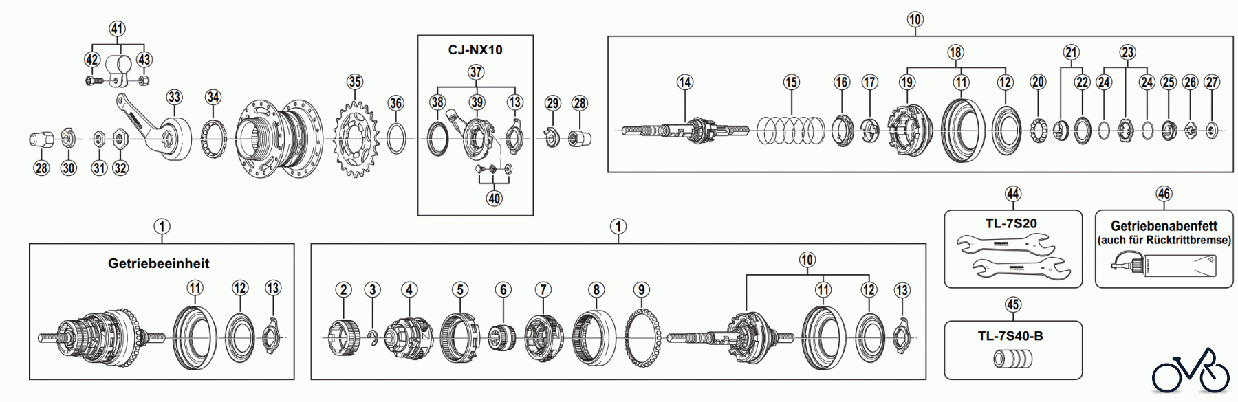 Shimano SG Getriebenabe /Nabenschaltung SG-7C18 SHIMANO NEXUS Siebengangnabe mit Rücktrittbremse 2005