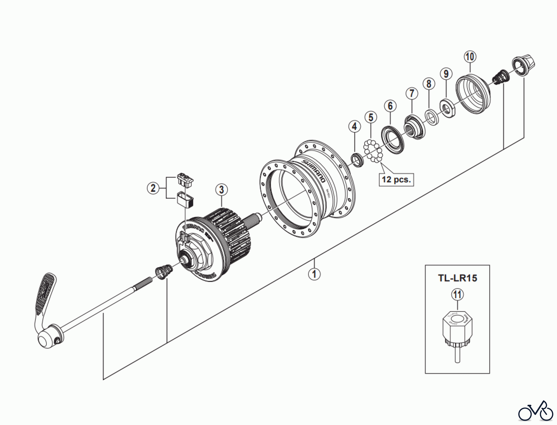 Shimano DH Dynamo Hub - Nabendynamo DH-3D35-QR Hub Dynamo