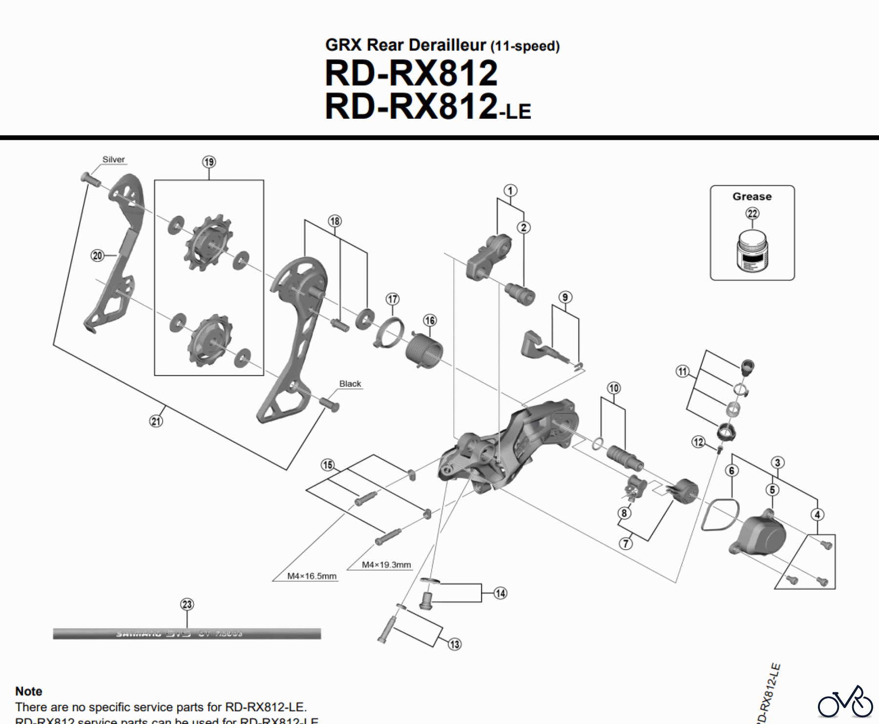 Shimano RD Rear Derailleur - Schaltwerk RD-RX 812-LE