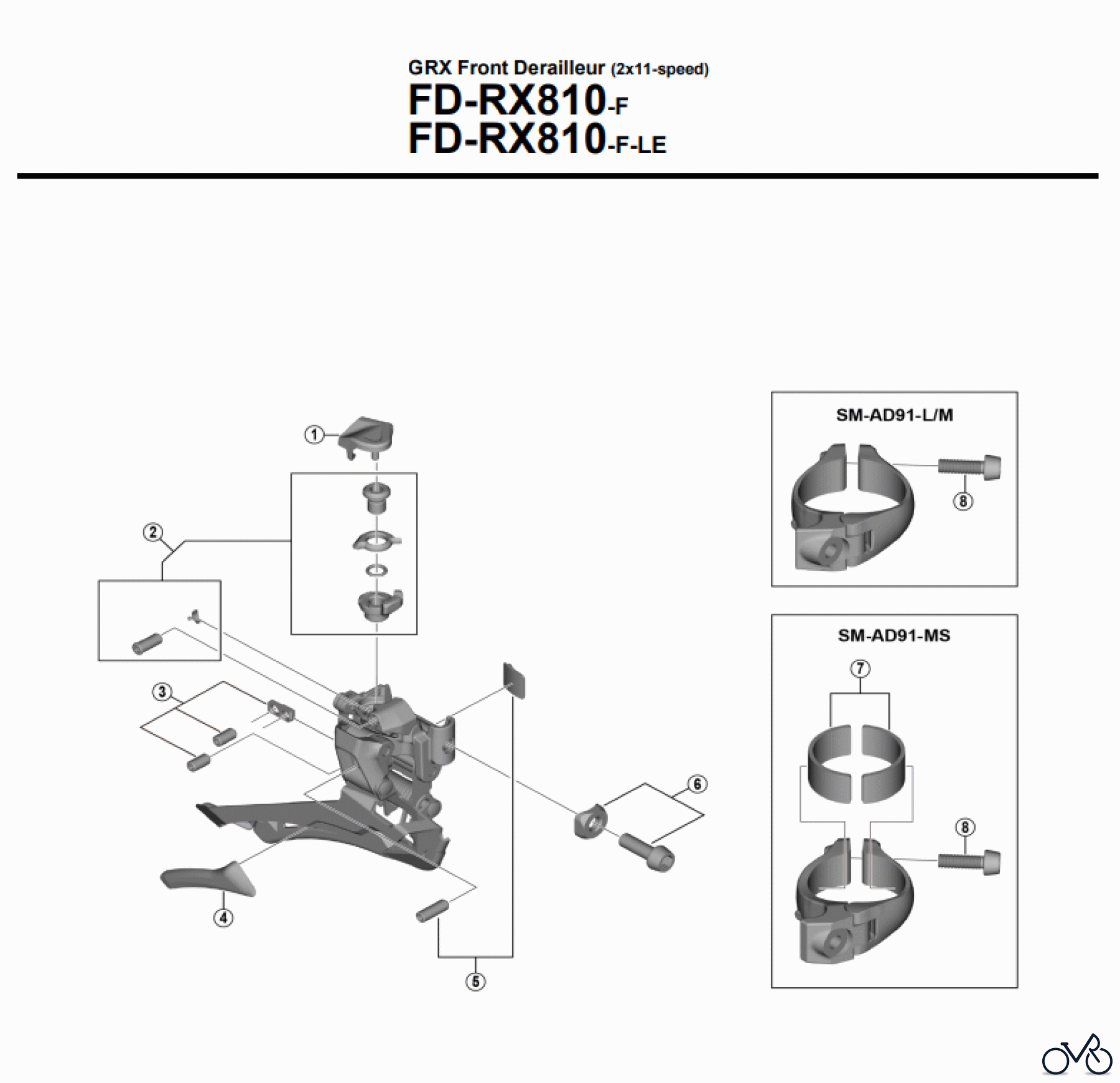 Shimano FD Front Derailleur - Umwerfer GRX Front Derailleur (2x11-speed) FD-RX810-F FD-RX810-F-LE