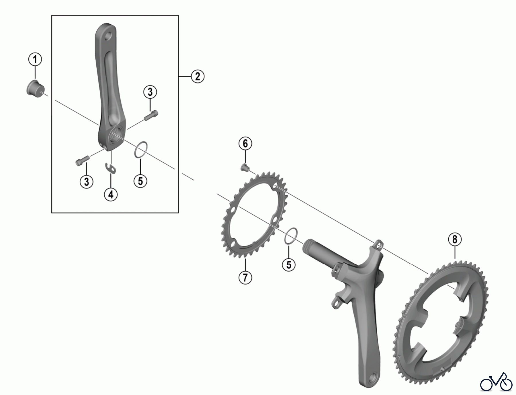 Shimano FC Front Chainwheel - Kurbelsatz, Vorderes Kettenblatt FC-RS520 Crankset