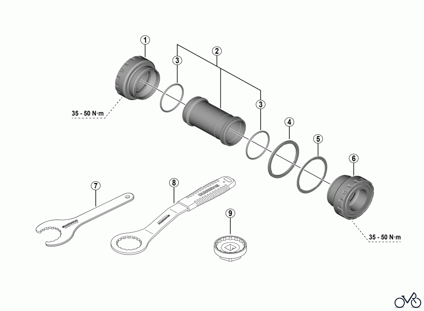 Shimano BB Bottom Bracket- Tretlager BB-UR400 Innenlager (HOLLOWTECH II)