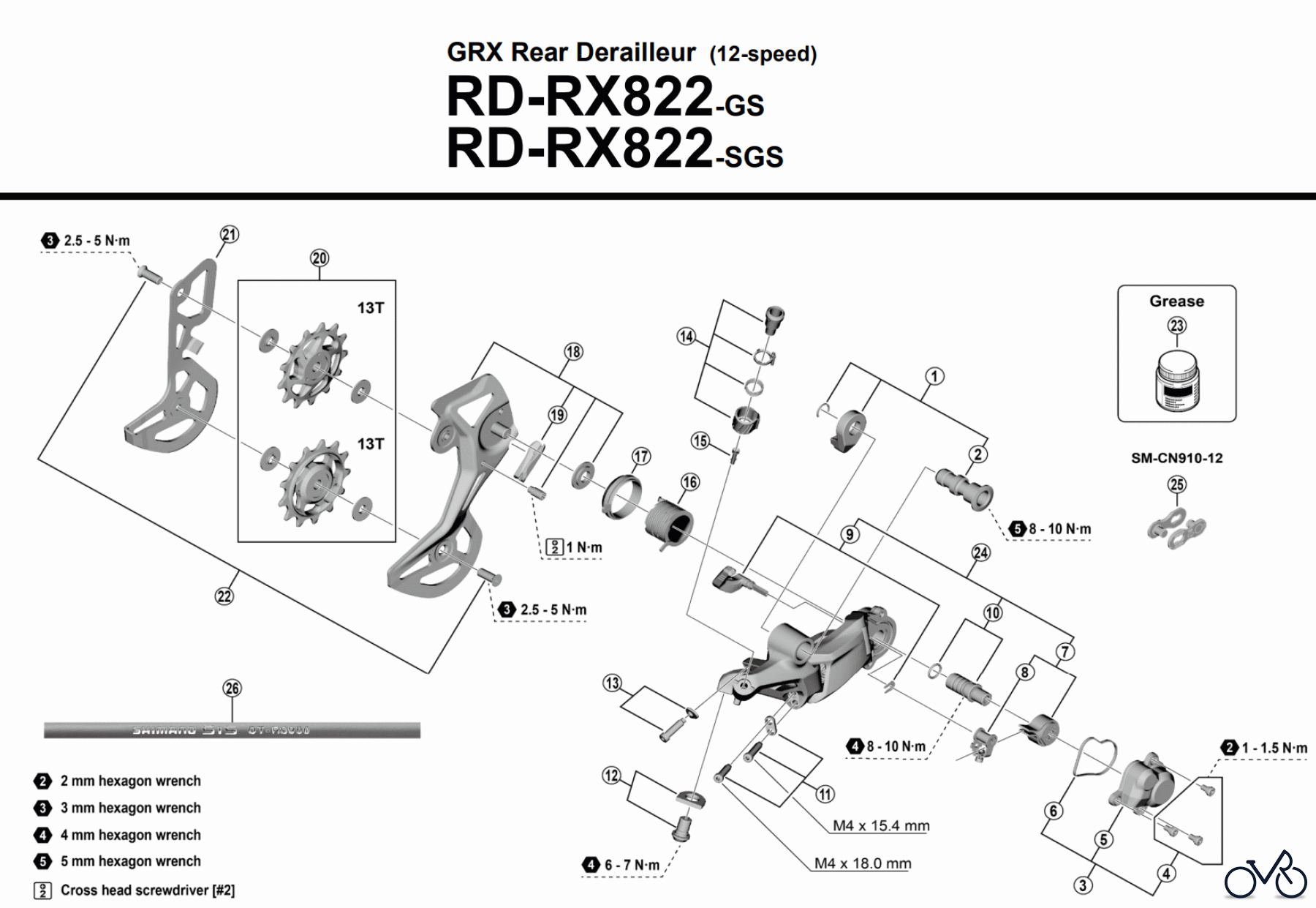 Shimano RD Rear Derailleur - Schaltwerk RD-RX822 Schaltwerk GS und SGS