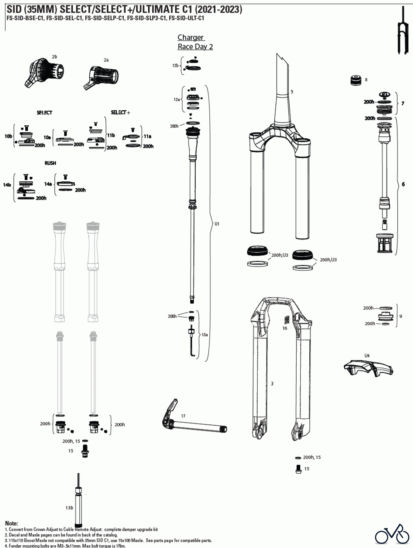 Sram RockShox SID (35MM) SELECT/SELECT+/ULTIMATE C1 (2021-2023)