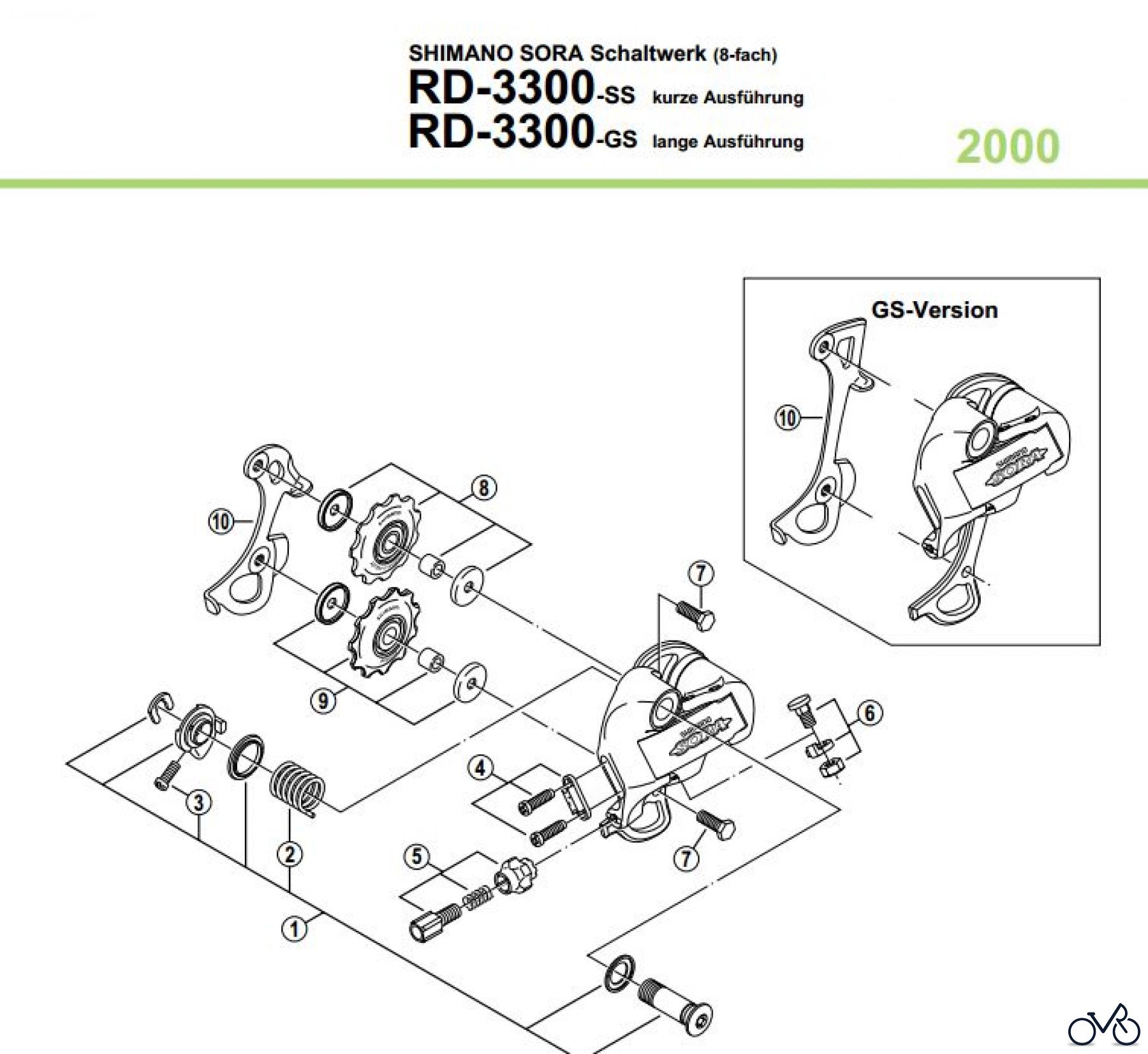 Shimano RD Rear Derailleur - Schaltwerk RD-3300-011R-012R-220179
