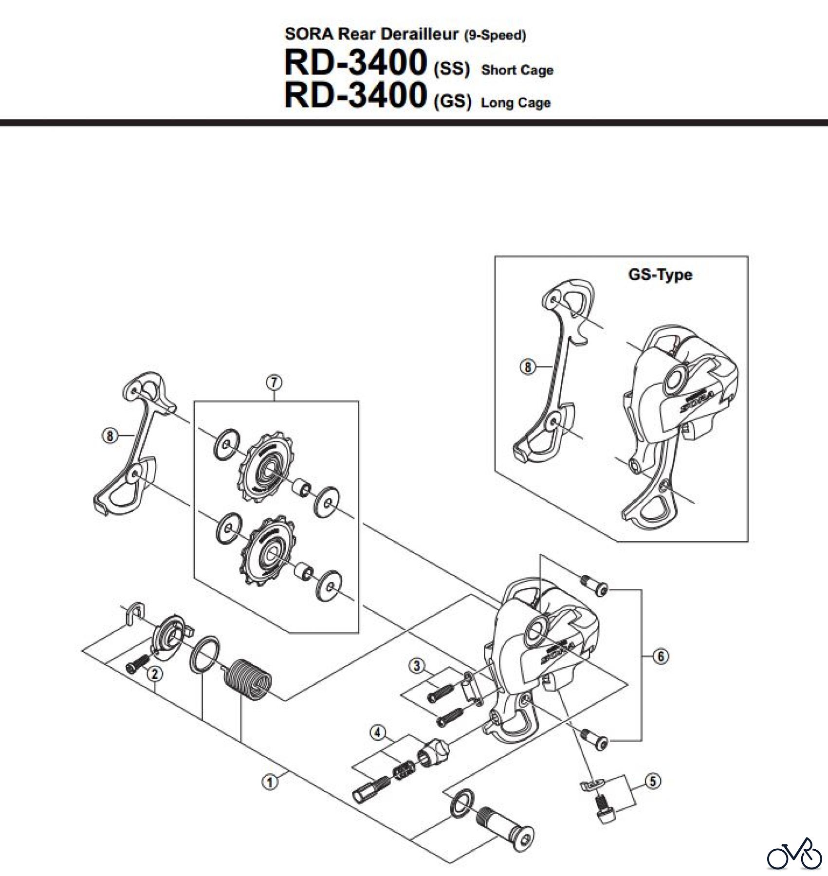 Shimano RD Rear Derailleur - Schaltwerk RD-3400-12754