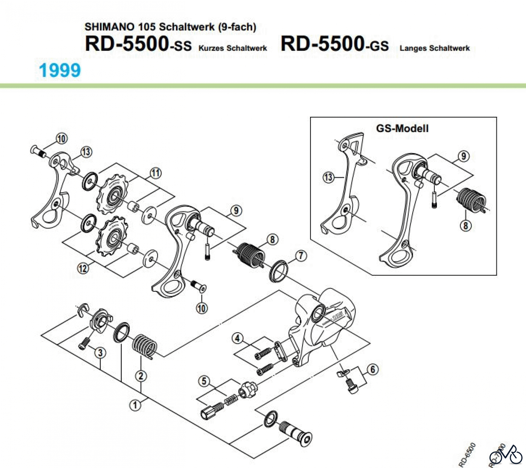 Shimano RD Rear Derailleur - Schaltwerk RD-5500-99