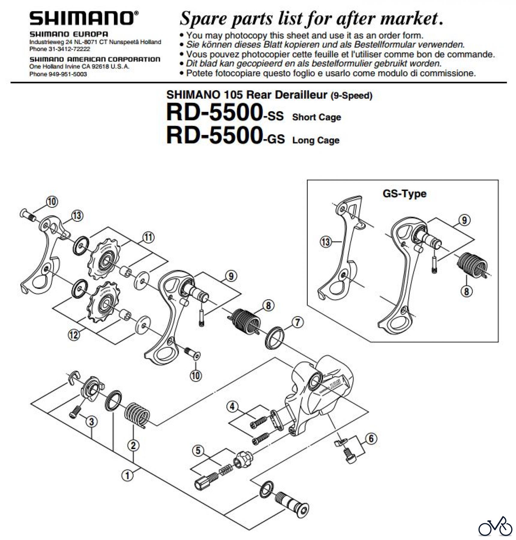 Shimano RD Rear Derailleur - Schaltwerk RD-5500
