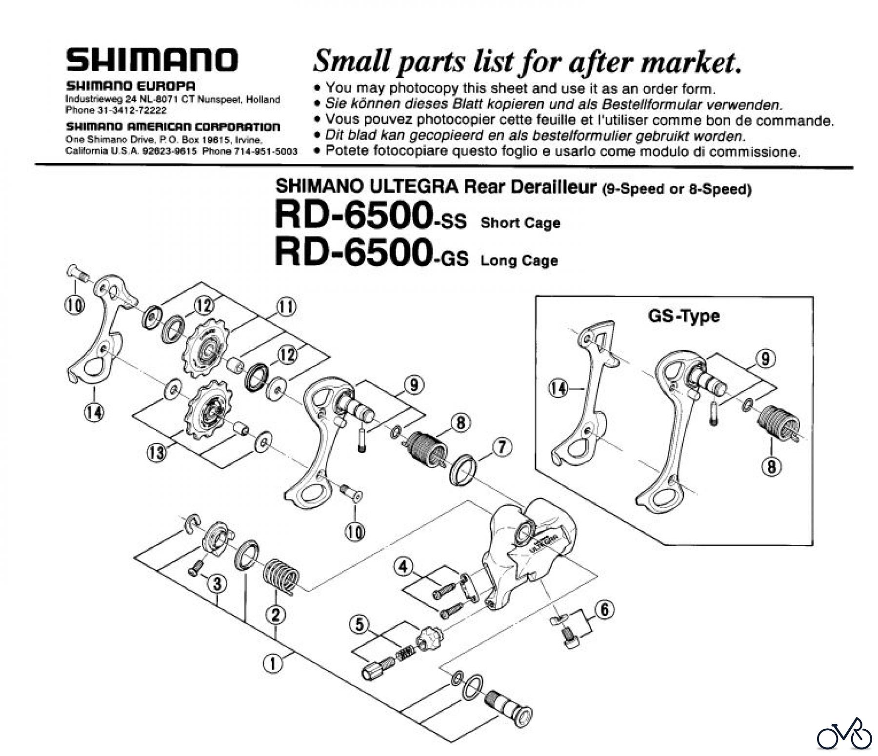 Shimano RD Rear Derailleur - Schaltwerk RD-6500