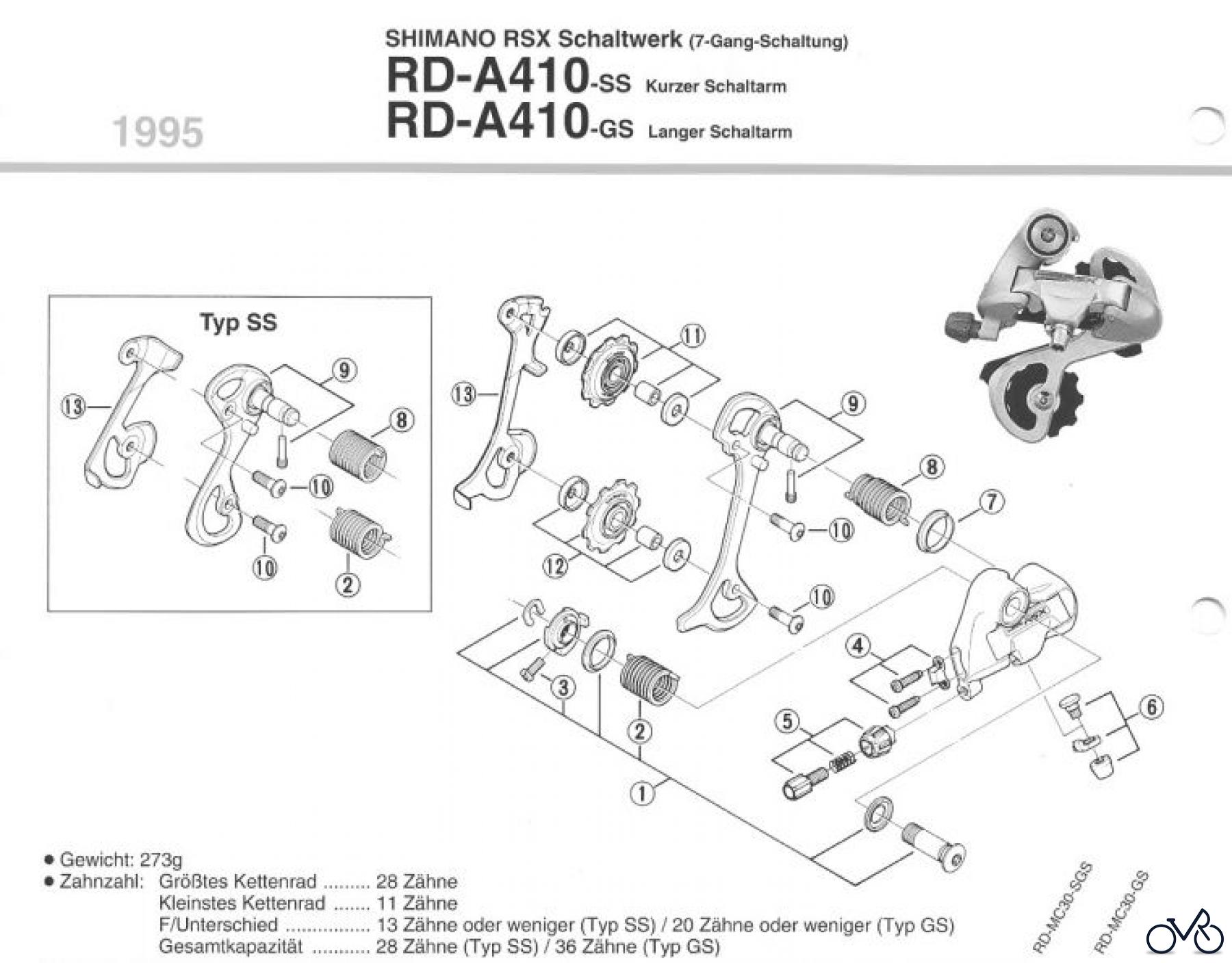 Shimano RD Rear Derailleur - Schaltwerk RD-A410-95
