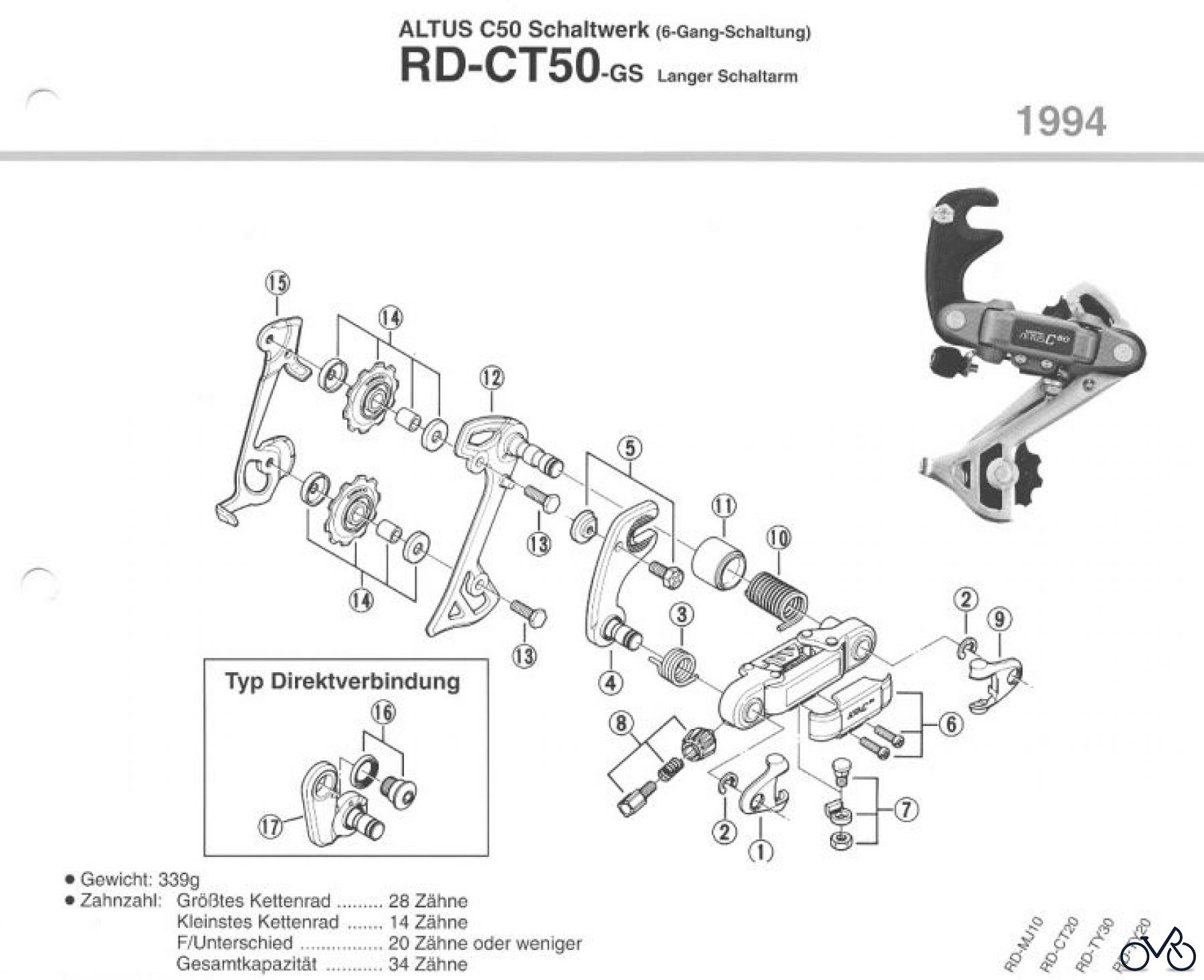 Shimano RD Rear Derailleur - Schaltwerk RD-CT50-94