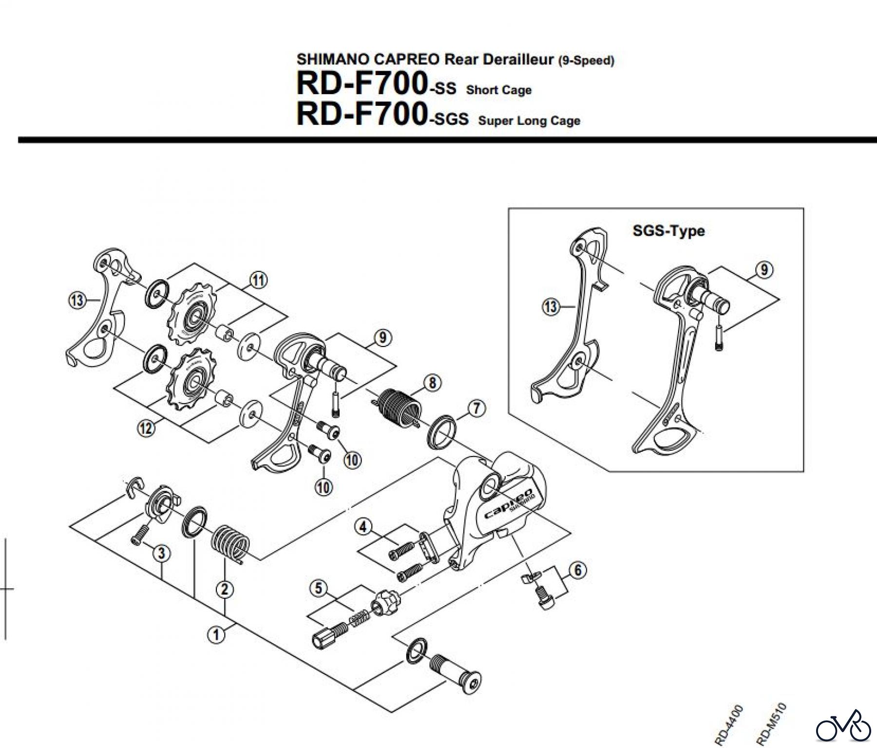 Shimano RD Rear Derailleur - Schaltwerk RD-F700