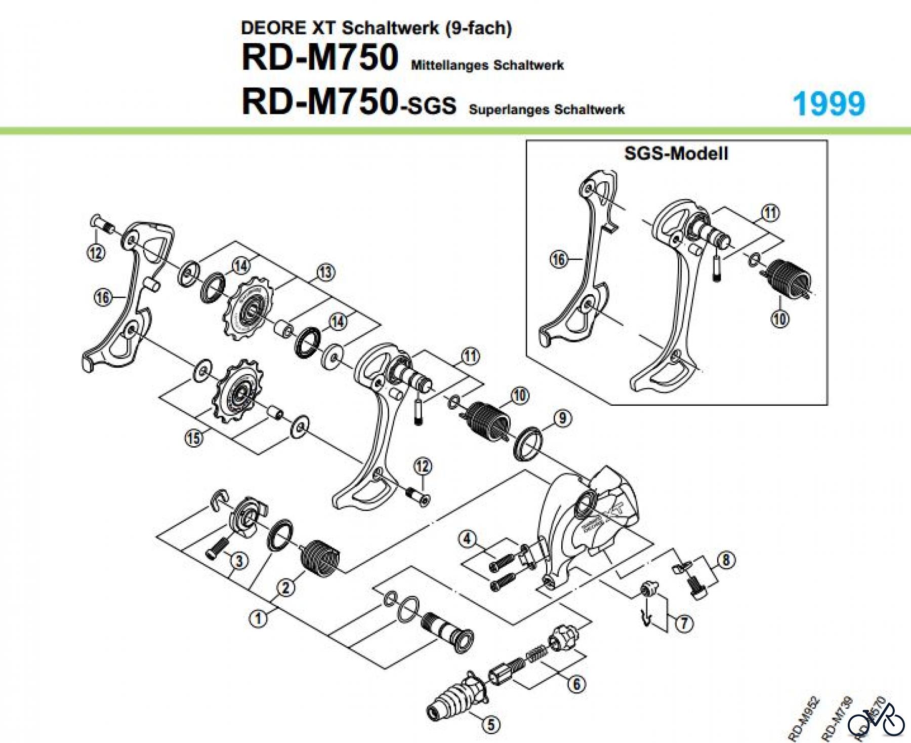 Shimano RD Rear Derailleur - Schaltwerk RD-M750-99