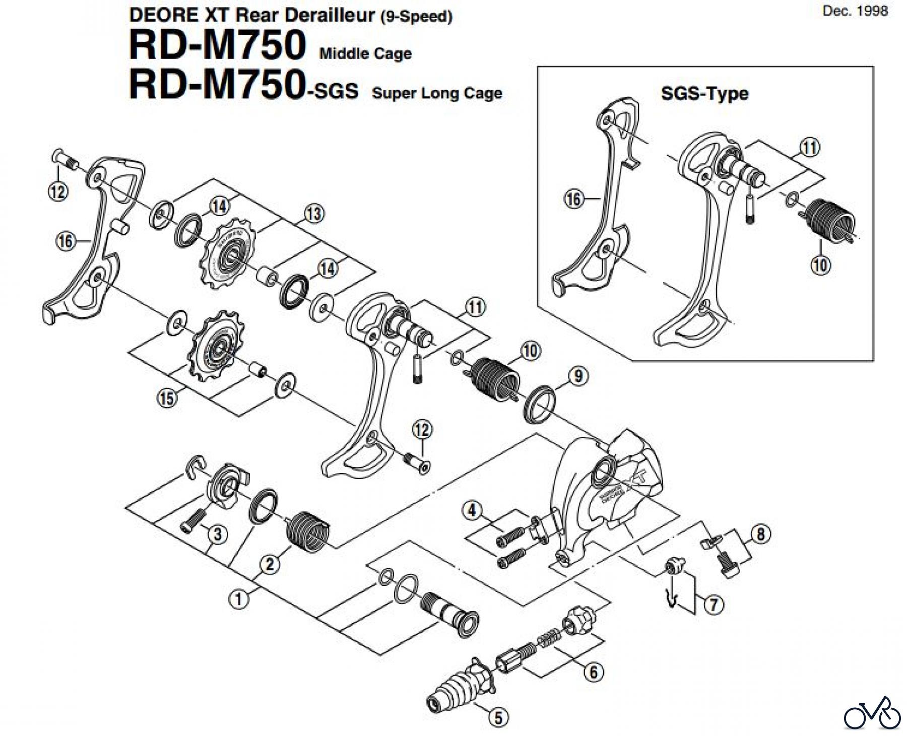Shimano RD Rear Derailleur - Schaltwerk RD-M750