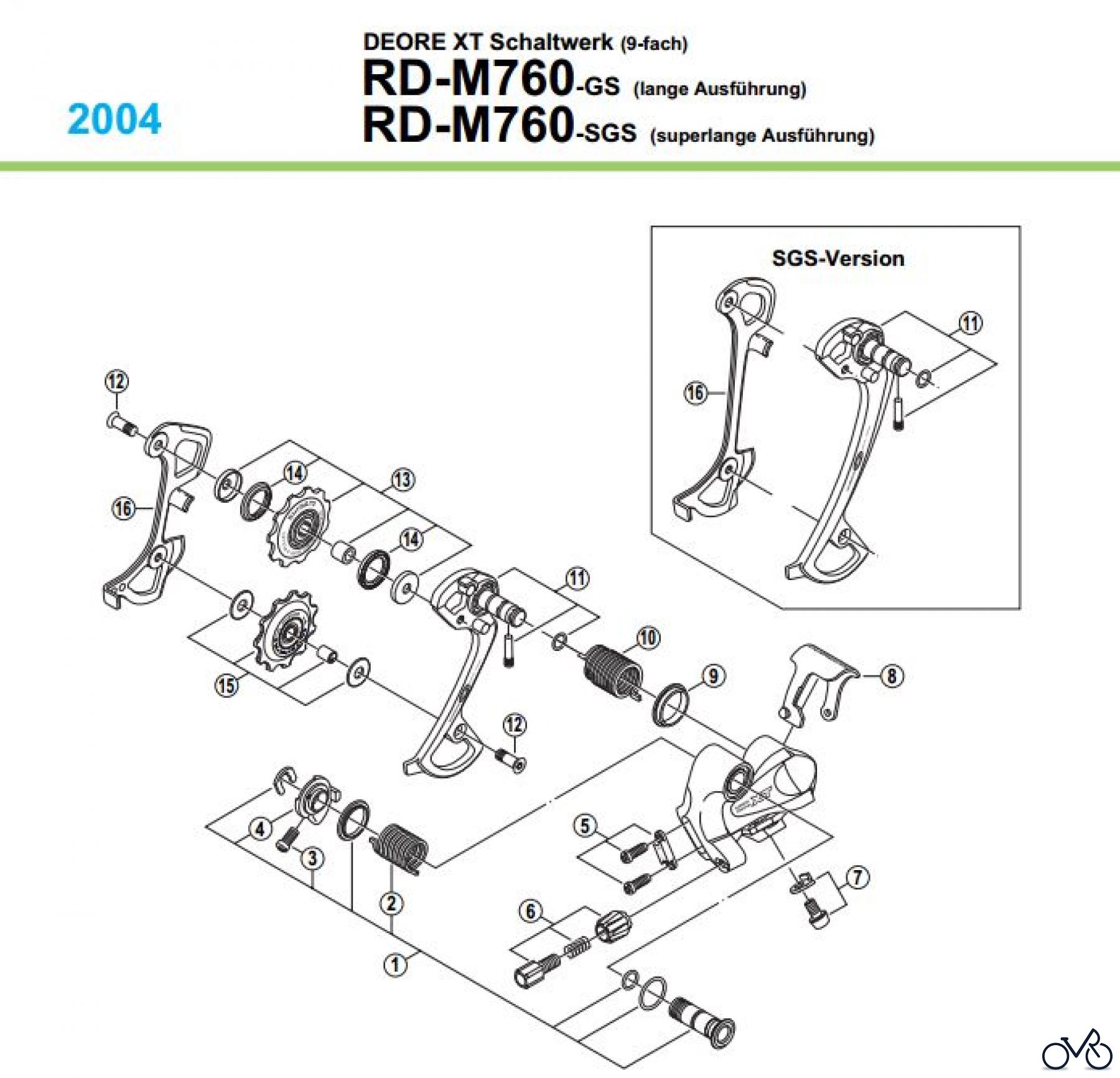 Shimano RD Rear Derailleur - Schaltwerk RD-M760-04