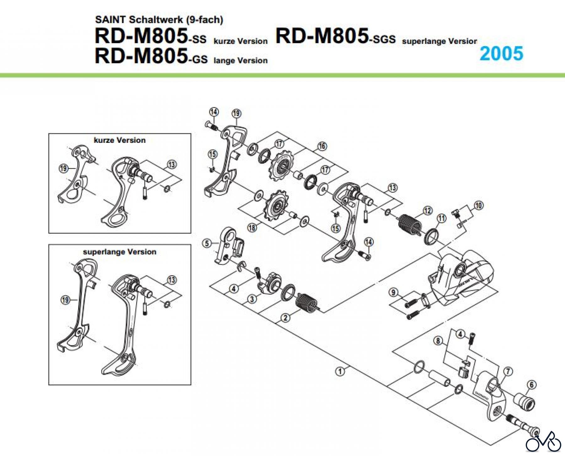 Shimano RD Rear Derailleur - Schaltwerk RD-M805-05