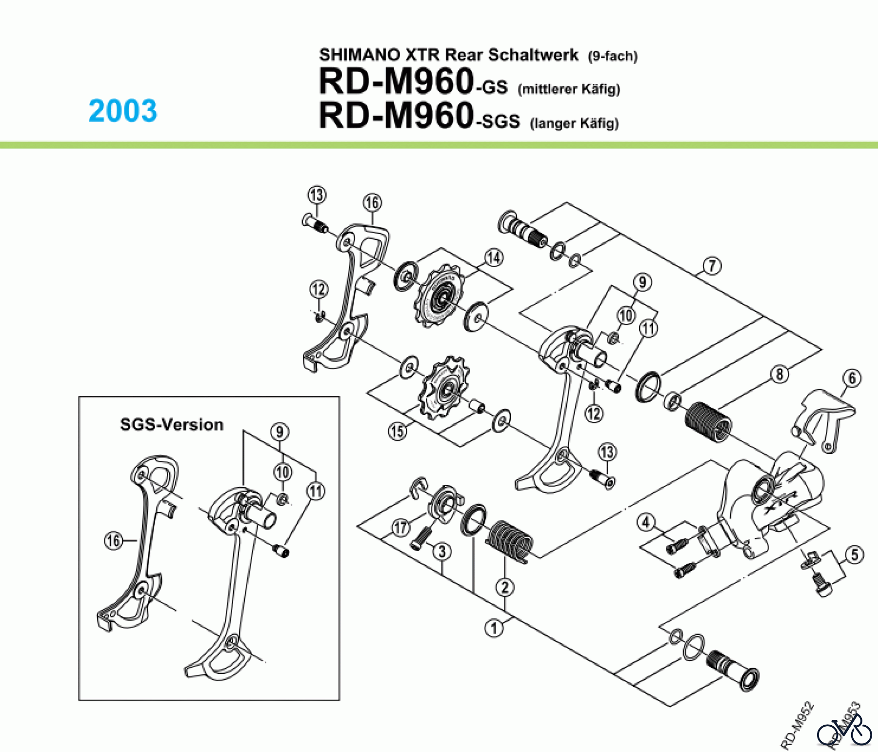 Shimano RD Rear Derailleur - Schaltwerk RD-M960-03