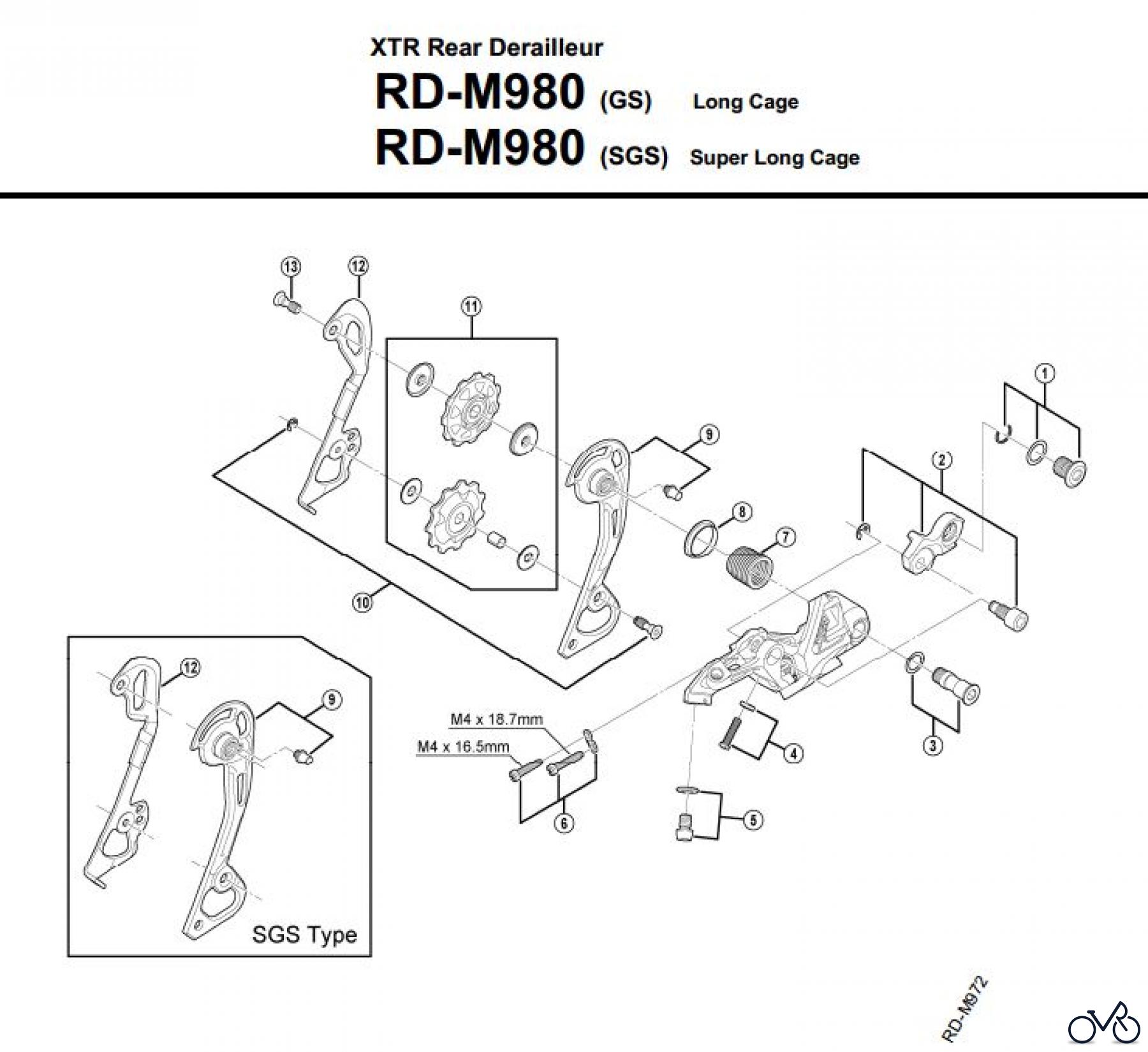 Shimano RD Rear Derailleur - Schaltwerk RD-M980-3085