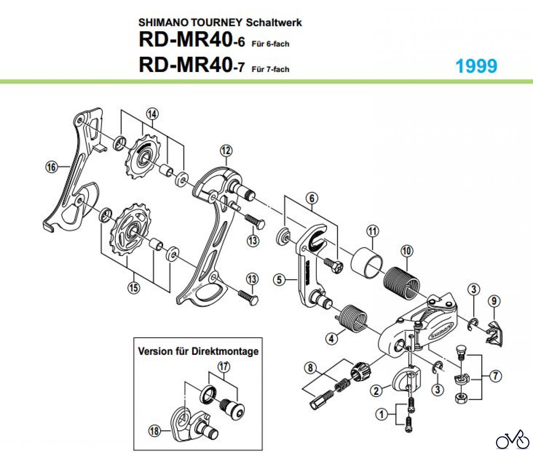 Shimano RD Rear Derailleur - Schaltwerk RD-MR40-99