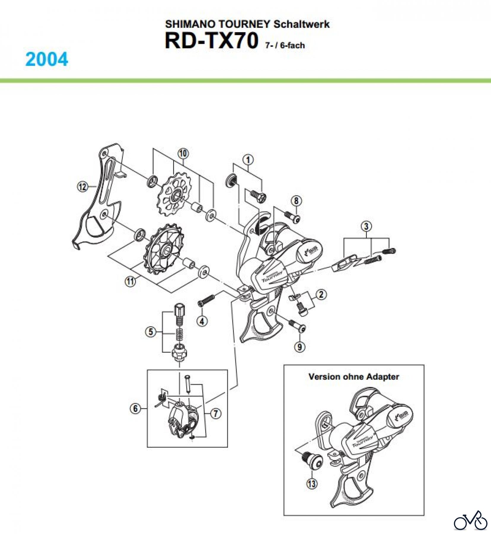 Shimano RD Rear Derailleur - Schaltwerk RD-TX70-04