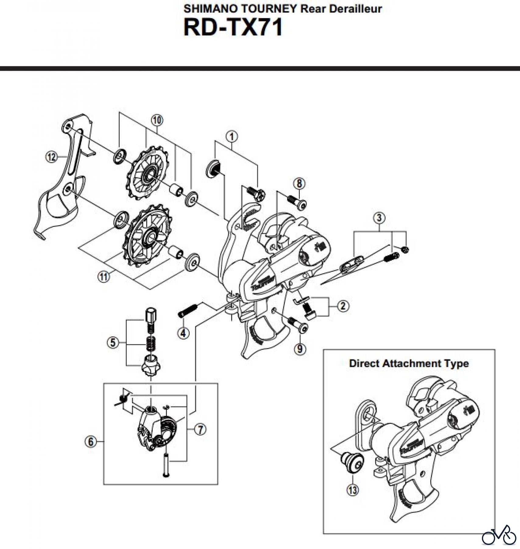Shimano RD Rear Derailleur - Schaltwerk RD-TX71-2763A