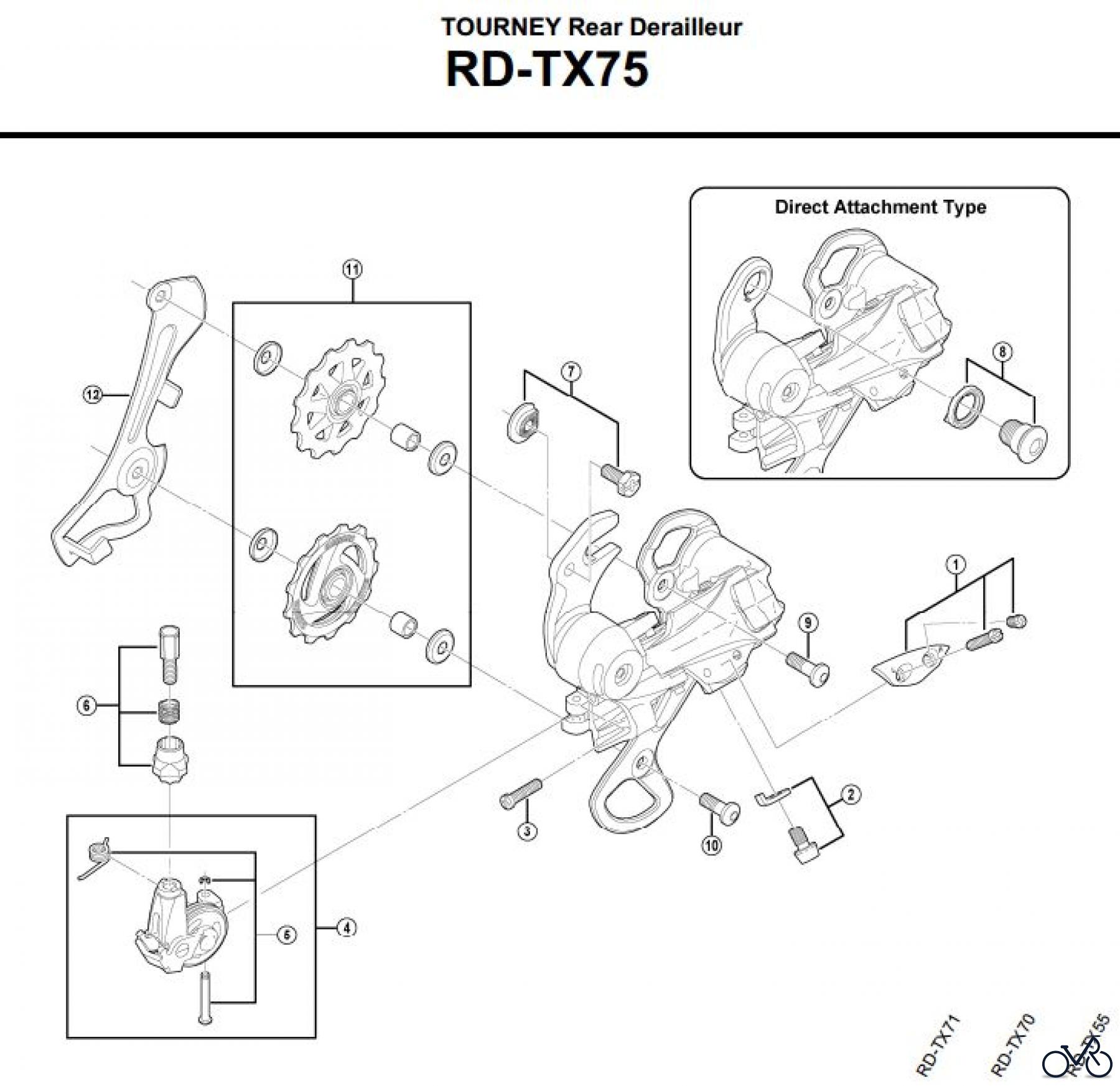 Shimano RD Rear Derailleur - Schaltwerk RD-TX75-3102