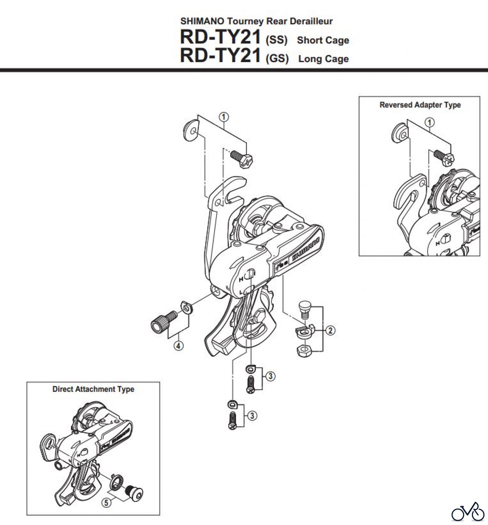 Shimano RD Rear Derailleur - Schaltwerk RD-TY21-3445