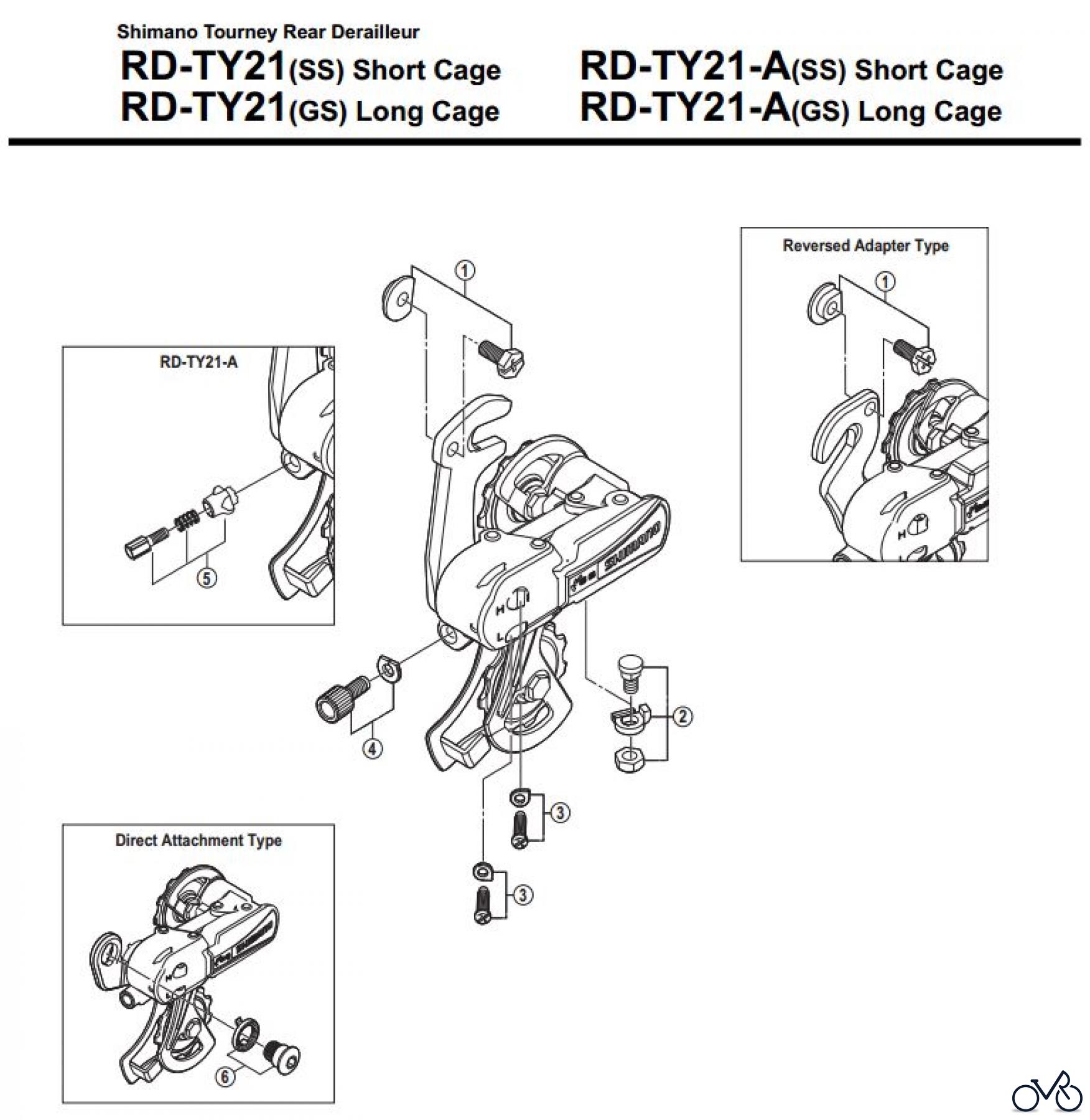Shimano RD Rear Derailleur - Schaltwerk RD-TY21-A-3445A